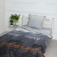 Комплект постельного белья с покрывалом Атра Эверест / 10617335 (темно-серый) - 