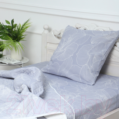 Комплект постельного белья с покрывалом Атра Вернисаж / 10617333 (светло-серый)