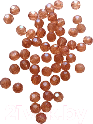 Набор бусин декоративных ХоббиБум Акриловые граненые круглые 10мм 500гр (коричневый)