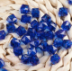 Набор бусин декоративных ХоббиБум Акриловые граненые квадратные 10мм 500гр (синий) - 