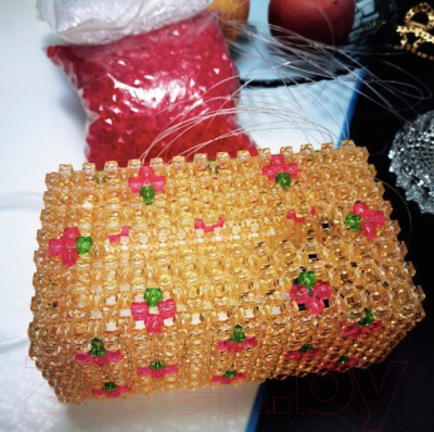 Набор бусин декоративных ХоббиБум Акриловые граненые квадратные 10мм 500гр (коричневый)