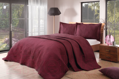 Набор текстиля для спальни TAC Perla CK / 60257638 (бордовый)