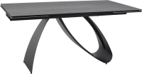 Обеденный стол Signal Diuna Ceramic 160-240x90 (серый/черный матовый) - 