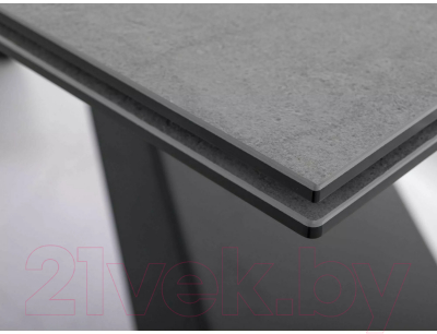 Обеденный стол Signal Diuna Ceramic 160-240x90 (серый/черный матовый)