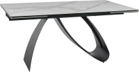 Обеденный стол Signal Diuna Ceramic 160-240x90 (белый/черный матовый) - 