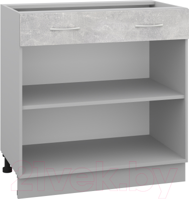 Шкаф-стол кухонный Кортекс-мебель Корнелия Лира НШ80р1ш без столешницы (ателье светлый)