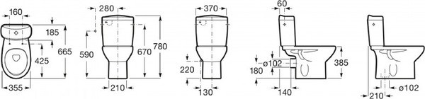 Купить Унитаз напольный Roca Victoria 7342399000 + 734139Z000 + 801392002 в Бресте