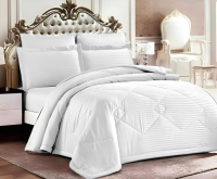Комплект постельного белья с одеялом Efor Satin Beyaz семейный / PB2555-M (белый) - 