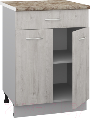 Шкаф-стол кухонный Кортекс-мебель Корнелия Лира НШ60р1ш (дуб монтерей/мадрид)