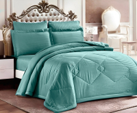Комплект постельного белья с одеялом Efor Satin Turkuaz семейный / PB2554-M (бирюзовый) - 