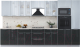 Миниатюра изображения товара Кухонный гарнитур Интерлиния Мила Пластик 3.6 ВТ (туманный глянец/антрацит/бискайская сосна)