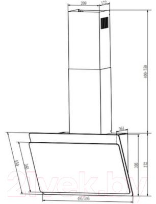 Купить Вытяжка наклонная Faber Tocco WH 50  