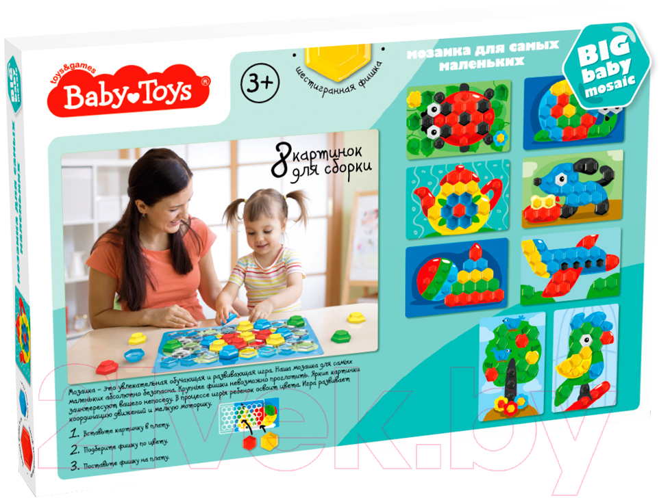 Развивающая игра Baby Toys Мозаика Божья коровка / 03577 — фото 3