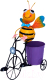 Фигурка для сада Klesto Пчела на велосипеде с горшком Z26938A -