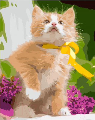 Картина по номерам РЫЖИЙ КОТ Рыжий котенок / Х-4154 