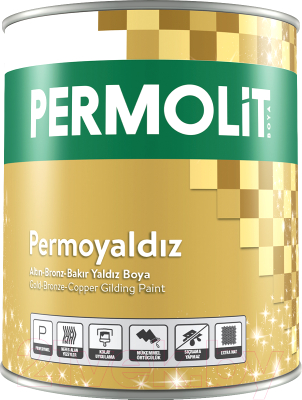 Краска PERMOLIT Permoyaldiz термо до 150С для печей и радиаторов (0.75л, золото)