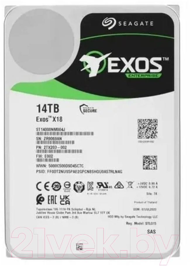 Жесткий диск Seagate Exos X18 14TB (ST14000NM008J)