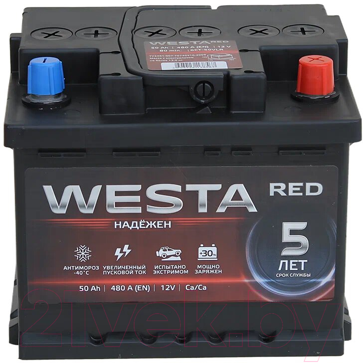 Автомобильный аккумулятор Westa 6СТ-50 VLR Euro П240063 (50 А/ч) — фото 3