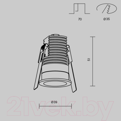 Точечный светильник Maytoni Downlight DL059-7W3K-B