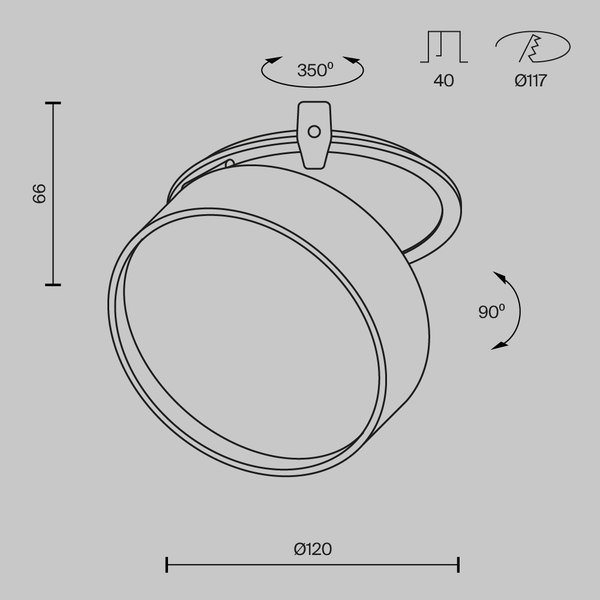 Точечный светильник Maytoni Downlight DL024-18W3K-W