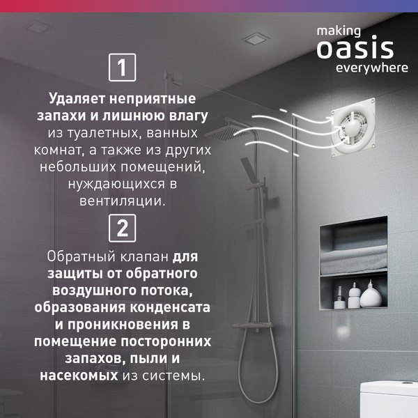 Вентилятор накладной Oasis Modern 100