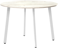 Обеденный стол Millwood Шанхай Л18 D120 (дуб белый Craft/металл белый) - 