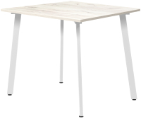Обеденный стол Millwood Шанхай Л18 90x90 (дуб белый Craft/металл белый) - 