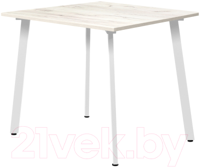 Обеденный стол Millwood Шанхай Л18 90x90 (дуб белый Craft/металл белый)