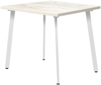 Обеденный стол Millwood Шанхай 90x90x75 (дуб белый Craft/металл белый) - 