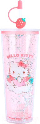 Многоразовый стакан Miniso Sanrio characters Strawberry collection 9265 (с трубочкой)