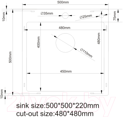 Мойка кухонная STELLAR Nano Decor S5050GE-D (серый)