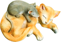 Фигурка для сада Хорошие сувениры Кошка с мышкой спят / 7025702 - 