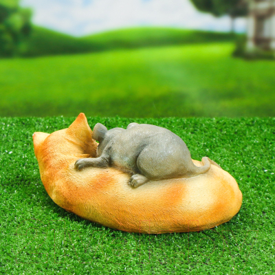 Фигурка для сада Хорошие сувениры Кошка с мышкой спят / 7025702