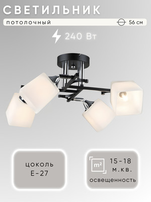 Спот Aitin-Pro НПБ 02-4x60-101 / N5488/4 (черный/хром) - 