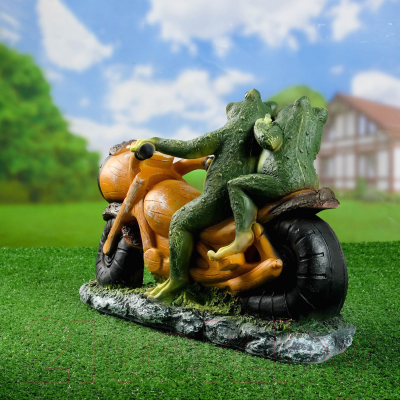 Изображение товара Фигурка для сада Хорошие сувениры Лягушки на мотоцикле / 1259542