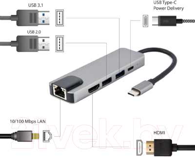 Док-станция для ноутбука Cablexpert A-CM-COMBO5-04