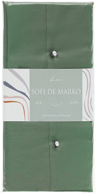Наволочка Sofi de Marko Premium Mako 50x70 / Нав-Пм-50x70бт.зел (темно-зеленый)