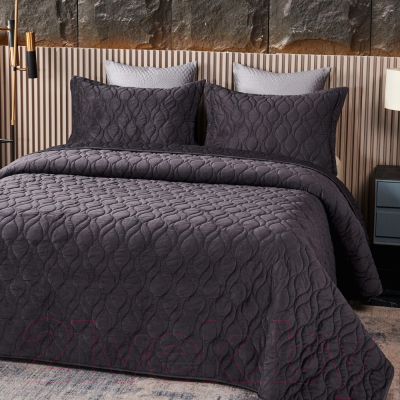 Набор текстиля для спальни Sofi de Marko Нобилис 240x260 / Пок-Ноб-240x260ан (антрацит)
