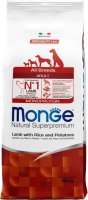 Сухой корм для собак Monge All Breeds Monoprotein ягненок с рисом и картофелем (12кг) - 