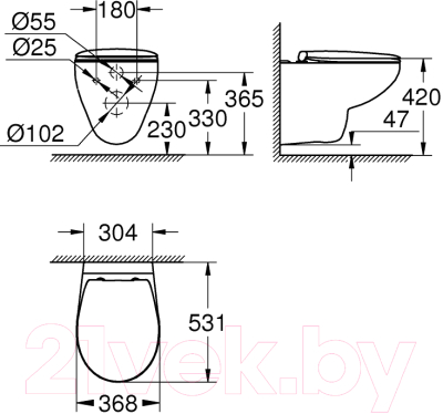 Унитаз подвесной с инсталляцией GROHE Solido 39351000