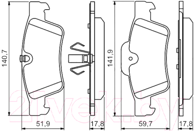 

Тормозные колодки Bosch, 0986494256