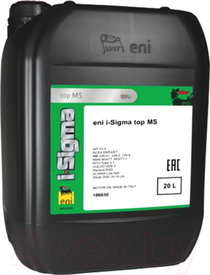 Моторное масло Eni I-Sigma Top MS 10W30 (20л)