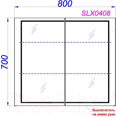 Шкаф с зеркалом для ванной Aqwella Simplex / SLX0408