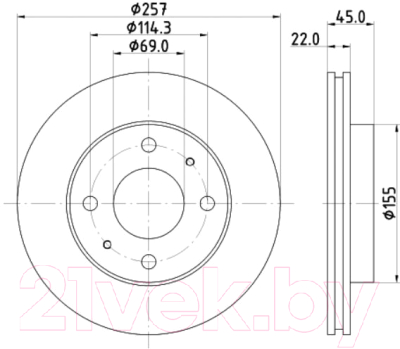 Тормозной диск Nisshinbo ND6034K