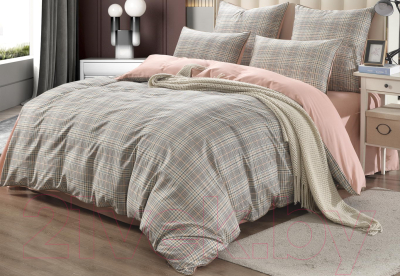 Комплект постельного белья Sofi de Marko Лавр Евро / Евро-5690 (розовый)