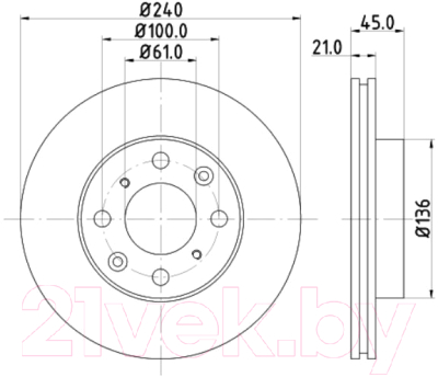 Тормозной диск Nisshinbo ND8017K 