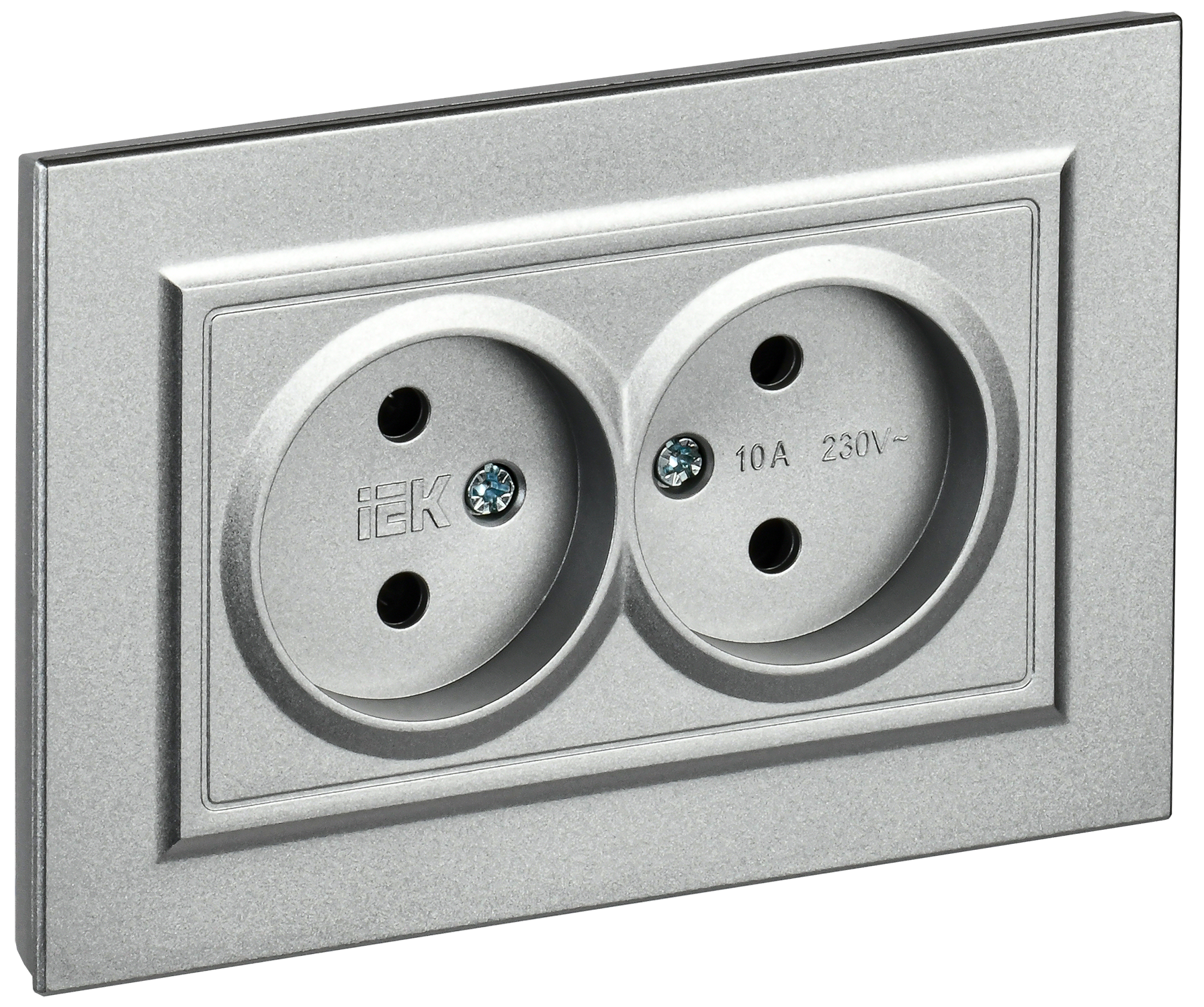 Розетка IEK Brite BR-R20-10-K47-F (алюминий)