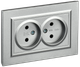 Розетка IEK Brite BR-R20-10-K47-F (алюминий) - 