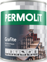 Краска PERMOLIT Grafite антикоррозийная с эффектом металлик 1771 (2.5кг, антрацит) - 