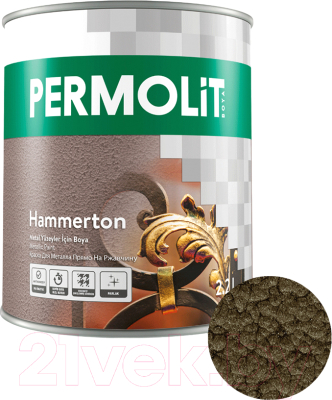 Краска PERMOLIT Hammerton антикоррозийная с молотковым эффектом 1340 (650мл, антрацит)